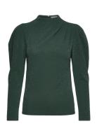 Slfmarwa Ls High Neck Top Tops T-shirts & Tops Long-sleeved Green Selected Femme