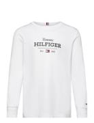 Monotype 1985 Reg Tee Ls Tops T-shirts Long-sleeved T-Skjorte White Tommy Hilfiger