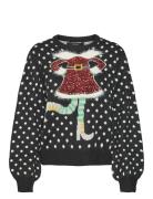 Vmsparkle Elfie Ls O-Neck Pull. Xmas Tops Knitwear Jumpers Black Vero Moda