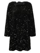 Vmetta Ls Boatneck Short Dress Jrs Prm Kort Kjole Black Vero Moda
