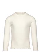 Turtleneck Long-Sleeved T-Shirt Tops T-shirts Long-sleeved T-Skjorte White Mango