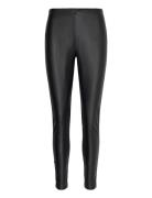 Leather-Effect Leggings Bottoms Trousers Leather Leggings-Bukser Black Mango