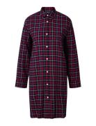 Luna Organic Cotton Checked Flannel Nightshirt Pyjamas Nattøj Red Lexington Home