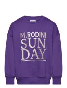 Sunday Emb Sweatshirt Tops Sweatshirts & Hoodies Sweatshirts Purple Mini Rodini