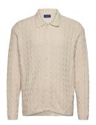 Jorwinter Knit Cable Polo Styd Aw24 Tops Knitwear Cardigans Cream Jack & J S