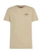 Monotype Printed Label Tee Tops T-Kortærmet Skjorte Beige Tommy Hilfiger