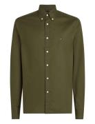 Flex Poplin Solid Rf Shirt Tops Shirts Casual Khaki Green Tommy Hilfiger