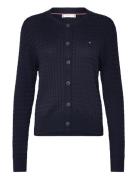 Co Cable Fine Gg C-Nk Cardi Ls Tops Knitwear Cardigans Navy Tommy Hilfiger