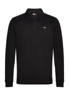 Tjm Slim Placket Polo Ls Ext Tops Polos Long-sleeved Black Tommy Jeans