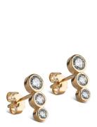 Trinity Cz Studs Accessories Jewellery Earrings Studs Gold Enamel Copenhagen