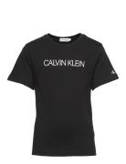 Institutional T-Shirt Tops T-Kortærmet Skjorte Black Calvin Klein