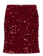 Skirt Sequin Velvet Dresses & Skirts Skirts Midi Skirts Burgundy Lindex