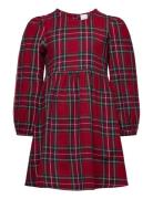 Dress L S Woven Check Dresses & Skirts Dresses Casual Dresses Long-sleeved Casual Dresses Red Lindex