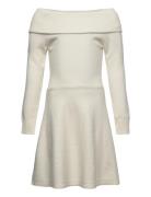 Dress Knitted With Fold Down C Dresses & Skirts Dresses Casual Dresses Long-sleeved Casual Dresses White Lindex