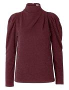 Slfmarwa Ls High Neck Top Tops T-shirts & Tops Long-sleeved Burgundy Selected Femme