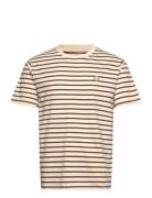 Wwace Badge T-Shirt Tops T-Kortærmet Skjorte Beige Double A By Wood Wood