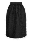 Amina - Frayed Jacquard Rd Skirts Knee-length & Midi Skirts Black Day Birger Et Mikkelsen