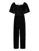 Jumpsuit Crushed Velvet Jumpsuit Black Lindex