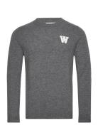 Wwtay L Tops Knitwear Round Necks Grey Double A By Wood Wood