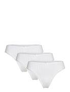 Brief Thong Pointelle 3 P G-streng Undertøj White Lindex