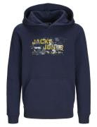 Jcooutdoor Logo Sweat Hood Sn Jnr Tops Sweatshirts & Hoodies Hoodies Navy Jack & J S