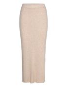 Rib Skirt Lang Nederdel Cream Davida Cashmere