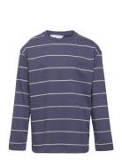 Charles Tops T-shirts Long-sleeved T-Skjorte Blue Mango