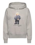 Polo Bear Cotton-Blend Hoodie Tops Sweatshirts & Hoodies Hoodies Grey Polo Ralph Lauren