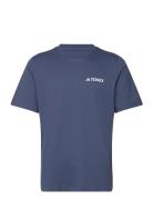 Tx Mountain Tee Sport Men Men Sports Clothes Sport Tops Sport T-Skjorte Navy Adidas Performance