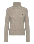 Wool-Cashmere Cable Turtleneck Sweater Tops Knitwear Turtleneck Grey Polo Ralph Lauren