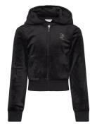 Jc Diamante Zip Thru Hood Tops Sweatshirts & Hoodies Hoodies Black Juicy Couture