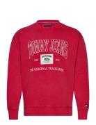 Tjm Rlx Archive Crew Ext Tops Sweatshirts & Hoodies Sweatshirts Red Tommy Jeans