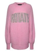 Knitted Logo Sweater Designers Knitwear Jumpers Pink ROTATE Birger Christensen