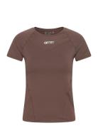 Soft Basic Short Sleeve Sport T-shirts & Tops Short-sleeved Brown Aim´n