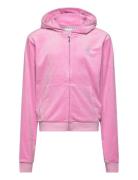 Diamante Zip Through Hoodie Tops Sweatshirts & Hoodies Hoodies Pink Juicy Couture