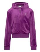 Diamante Zip Through Hoodie Tops Sweatshirts & Hoodies Hoodies Purple Juicy Couture