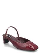 Lindy Bliss Red Leather Pumps Shoes Sling Backs Heeled Slingbacks Burgundy ALOHAS