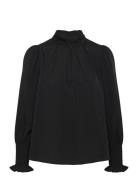 Crepe Light High Nk L.s Top Tops Blouses Long-sleeved Black French Connection