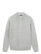 Nlmnurjos Ls Half Zip Knit Tops Knitwear Pullovers Grey LMTD