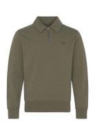 Z/N Collar Sweatshirt Tops Sweatshirts & Hoodies Sweatshirts Green Fred Perry