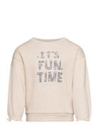 Printed Cotton Sweatshirt Tops Sweatshirts & Hoodies Sweatshirts Cream Mango