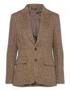 Herringb Linen-Blend Blazer Blazers Single Breasted Blazers Brown Polo Ralph Lauren