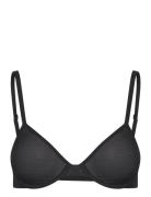 Mesh Unlined Demi Bra Lingerie Bras & Tops Wired Bras Black Organic Basics