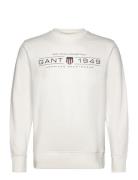 Graphic C-Neck Sweat Tops Sweatshirts & Hoodies Sweatshirts White GANT