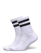 Core Stripe Crew Socks 2-Pack Lingerie Socks Regular Socks White Organic Basics