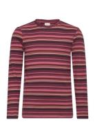 T-Shirt Ls Y/D Rib Tops T-shirts Long-sleeved T-Skjorte Red Minymo