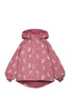 Snow Jacket Aop Outerwear Snow-ski Clothing Snow-ski Jacket Pink Minymo