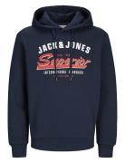 Jjelogo Sweat Hood 2 Col 24/25 Noos Tops Sweatshirts & Hoodies Hoodies Navy Jack & J S