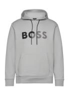 Soody Tape Logo Sport Men Sport Clothing Sport Sweatshirts & Hoodies Sport Hoodies Grey BOSS