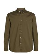 Core Flex Poplin Solid Rf Shirt Tops Shirts Casual Khaki Green Tommy Hilfiger